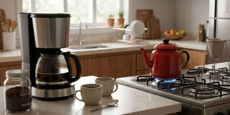 Quanto gasta usar cafeteira elétrica diariamente ou preparar café no fogão no mesmo período