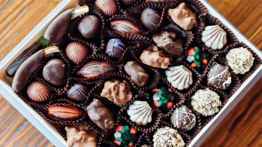 caixa de bombons para Páscoa