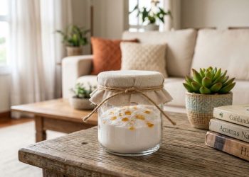 Bicarbonato e óleo de laranja: o truque simples que deixa a sala com cheiro de casa nova