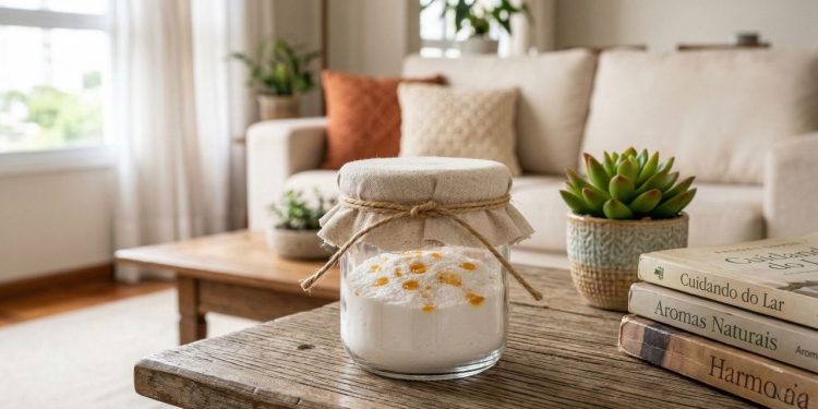 Bicarbonato e óleo de laranja: o truque simples que deixa a sala com cheiro de casa nova