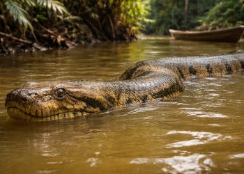 A maior cobra do mundo pode passar de 200 kg e vive escondida em rios da Amazônia onde barcos pequenos viram facilmente