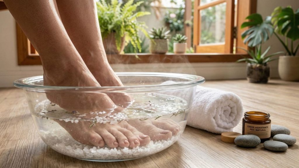 Deixar os pés de molho em água morna com sal grosso: para que serve, por que podólogos recomendam e como fazer