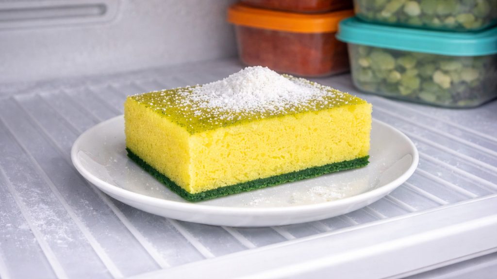 esponja úmida no freezer