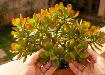A planta-jade pode trocar o verde pelas folhas vermelhas no calor com estes passos simples