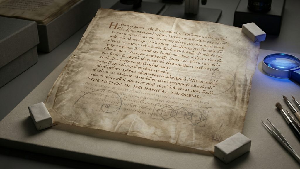 Uma brincadeira leva à solução do mistério... O manuscrito perdido de Arquimedes retorna após dois mil anos
