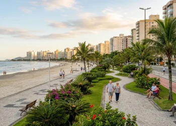 Enquanto o mundo busca qualidade de vida europeia, essa cidade no litoral paulista já tem 5,3 km de jardim à beira-mar e o pódio entre os melhores lugares para se viver depois dos 60 anos