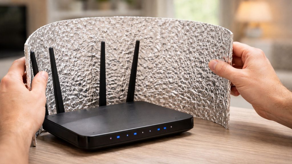 papel alumínio Wi Fi