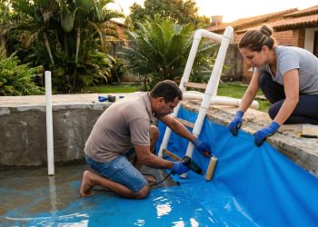 Casal constrói a piscina dos sonhos em 25 dias e transforma um quintal vazio