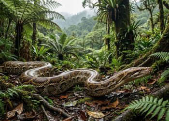 Píton gigante ancestral de 4 metros é descoberta em Taiwan por equipe de universidade local