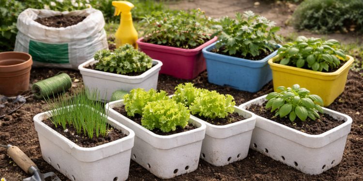 Como reutilizar potes de sorvete de isopor e plástico no jardim e transformá-los em vasos para plantas