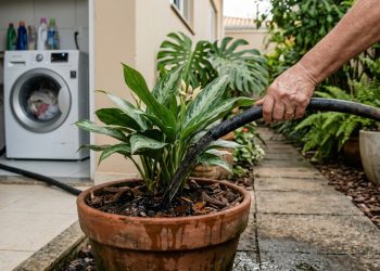 Regar as plantas do jardim com água da máquina de lavar roupa: para que serve e funciona mesmo