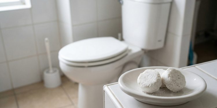 Coloque no vaso sanitário. Quinze minutos depois, seu vaso sanitário estará como novo