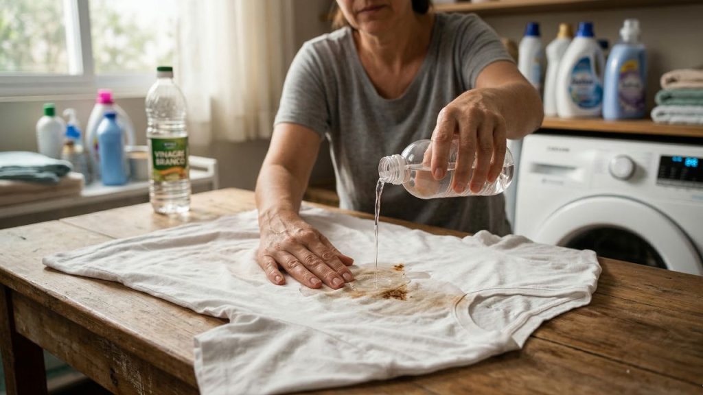Um item barato da cozinha voltou a ganhar espaço no cuidado com manchas difíceis na roupa