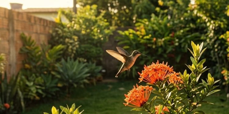 A ave garante acesso exclusivo às fontes de néctar que frequenta, o que, na prática, significa que um jardim visitado regularmente por ela tende a ter flores mais saudáveis e uma variedade maior de espécies vegetais florescendo