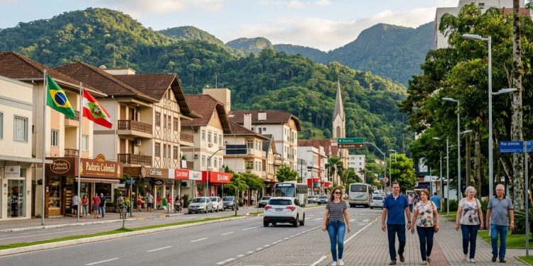 Fundada por 54 alemães em 1860, a cidade de 155 mil moradores que lidera o ranking nacional de segurança a 99 km da capital