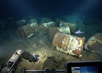 Cientistas encontraram barris misteriosos com anéis brancos no fundo do oceano