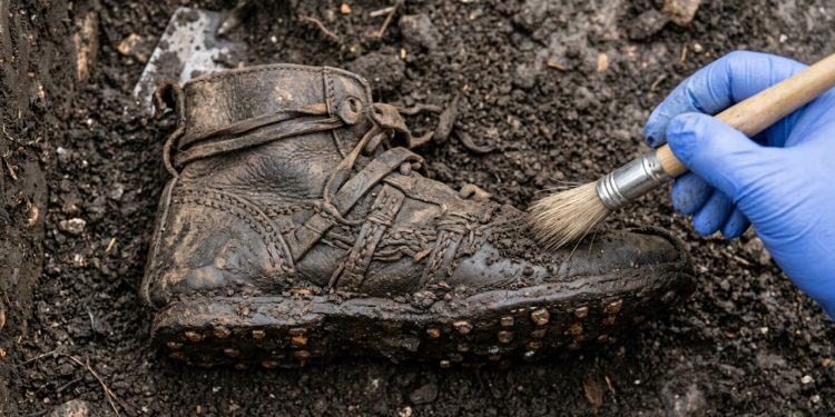 Sapatos gigantes encontrados perto da Muralha de Adriano despertam mistério em torno dos soldados da Roma antiga.