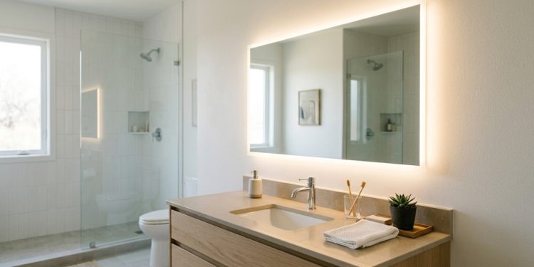 Esse espelho com LED embutido é fácil de fazer e deixa sua sala luxuosa