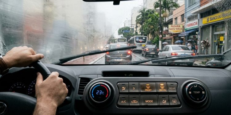 Técnica de climatização que combina ar quente e desumidificação para garantir visibilidade automotiva