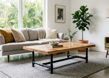 Fazer essa mesa de cano PVC traz um visual criativo para a sala e chama atenção logo ao entrar no ambiente
