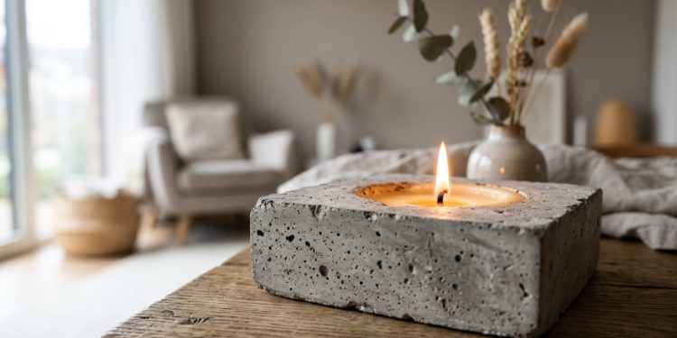 Um castiçal de concreto super fácil de fazer que deixa qualquer sala um luxo
