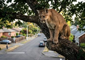 Puma desorientado percorre ruas, sobe em árvore de residência e mobiliza força-tarefa na Argentina