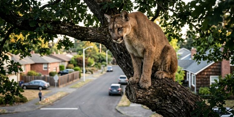 Puma desorientado percorre ruas, sobe em árvore de residência e mobiliza força-tarefa na Argentina