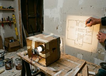 Projetor caseiro com materiais simples facilita desenhos na parede com mais precisão