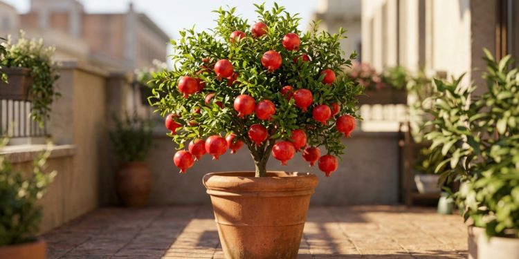 A romã é uma fruta que não apenas sobrevive em espaços compactos, mas responde melhor ao manejo controlado, produzindo mais quanto melhor conduzida for a planta