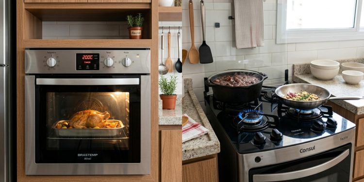 Quanto gasta usar forno elétrico todos os dias ou preparar refeições no fogão a gás no mesmo período