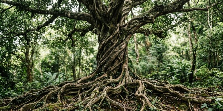 A árvore "plantada ao contrário" existe há quase 8 séculos no Ocidente e está envolta em muitas lendas intrigantes
