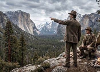 John Muir mostra a paisagem de Yosemite a Roosevelt em um encontro marcante para a conservação.