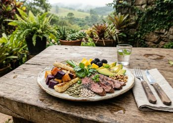 Variedade de alimentos integrais representa padrão alimentar pré-agrícola rico em fibras