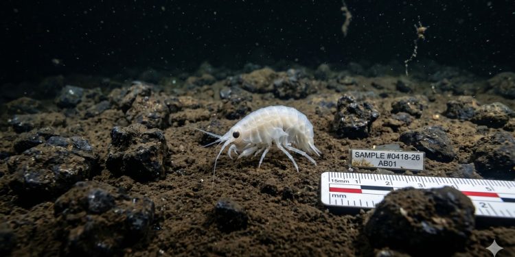 Anfípode recém-descrito revela a biodiversidade quase invisível do fundo do mar.