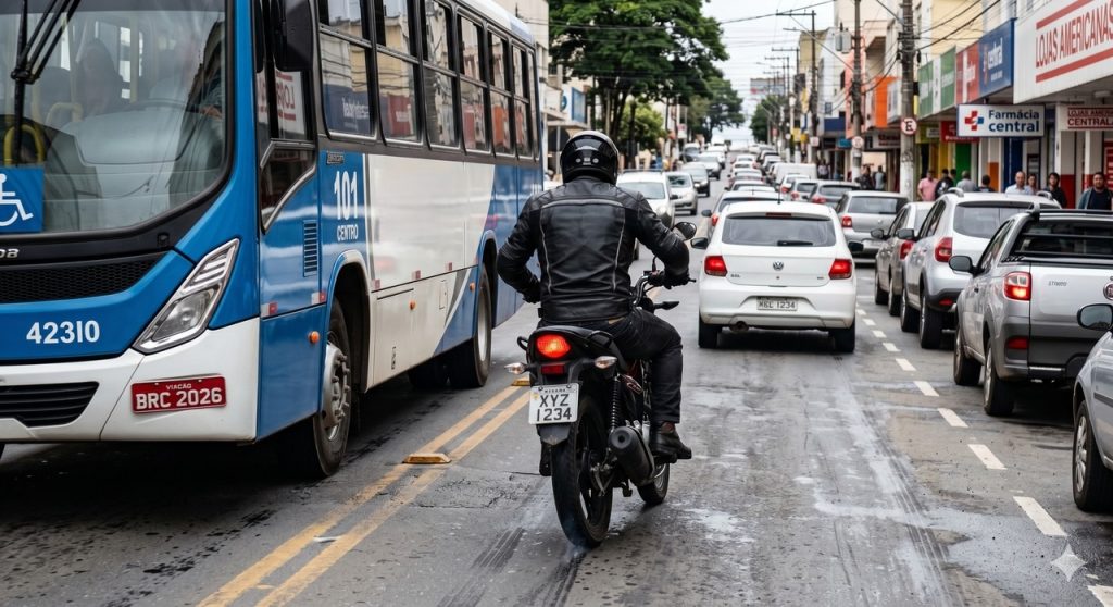 Piloto deixa o corredor e retorna à faixa quando o espaço lateral diminui.
