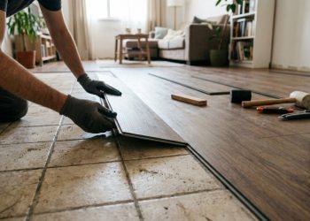 Renovação sem quebrar azulejos. Este método revitaliza seu piso antigo em apenas um dia