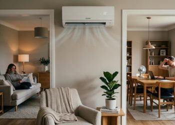 Deveríamos quebrar a parede para instalar um ar-condicionado em dois cômodos para economizar energia?