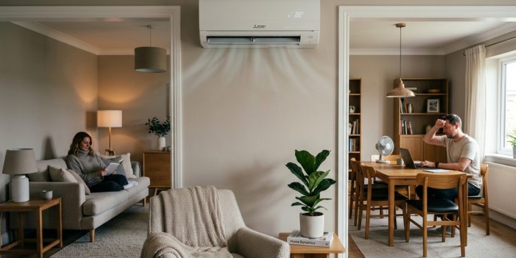 Deveríamos quebrar a parede para instalar um ar-condicionado em dois cômodos para economizar energia?