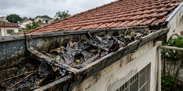 A maneira mais simples e segura de limpar calhas entupidas sem subir no telhado