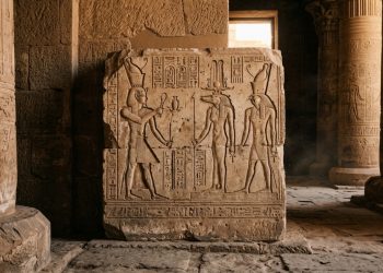 Um bloco de pedra de 2.000 anos descoberto no Egito revela um imperador romano retratado com vestes e rituais tradicionais dos faraós egípcios