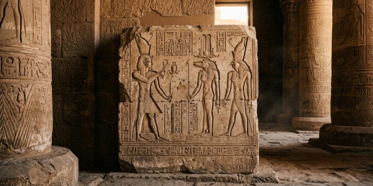Um bloco de pedra de 2.000 anos descoberto no Egito revela um imperador romano retratado com vestes e rituais tradicionais dos faraós egípcios