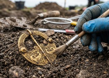 Raríssimo broche de ouro de 1.500 anos da Idade do Ferro foi encontrado na Dinamarca