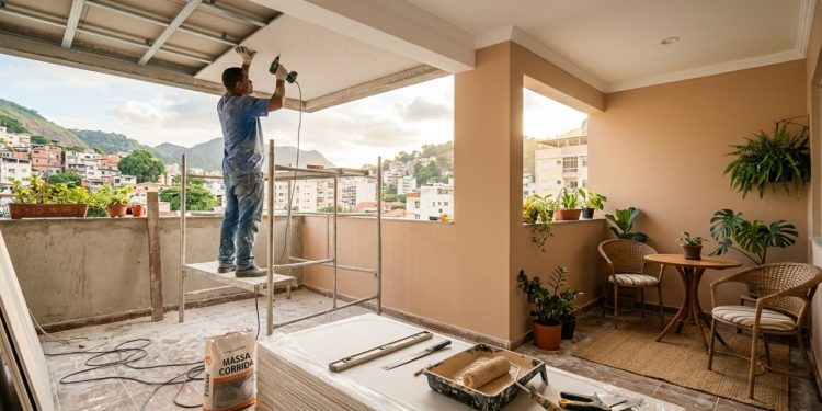 Finalizar varanda com gesso e pintura transforma espaço com baixo custo