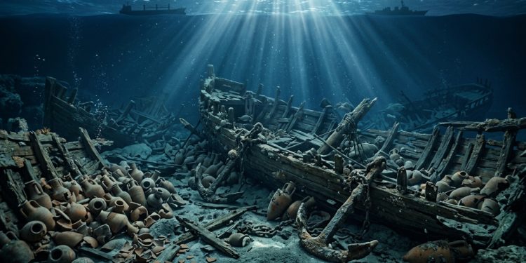 O estreito onde ocorreram o maior número de naufrágios, ao menos 124 navios repousam no fundo do oceano