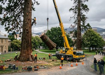 Árvores gigantes de 88 anos plantadas antes da Primeira Guerra Mundial estão sendo removidas por danos causados por produtos químicos