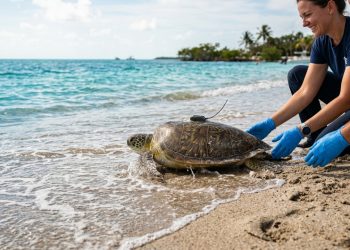 Tartaruga marinha é resgatada do oceano com um tumor de 4,5kg em sua cabeça