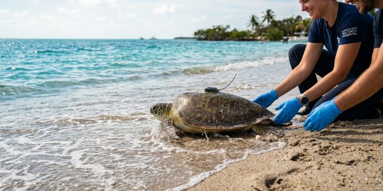 Tartaruga marinha é resgatada do oceano com um tumor de 4,5kg em sua cabeça