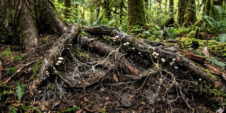 Pesquisas da Universidade da Colúmbia Britânica confirmam que as raízes das árvores compartilham nutrientes através de redes subterrâneas de fungos, que podem ter garantido a sobrevivência de florestas inteiras durante secas no passado