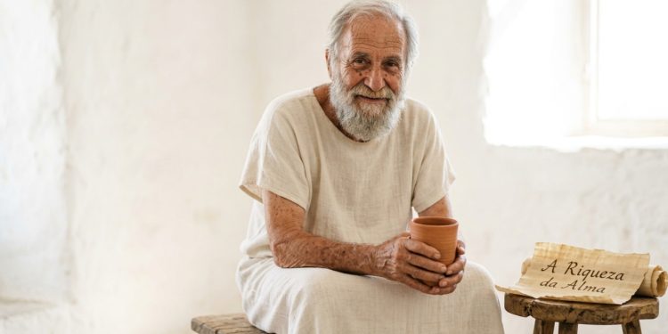 Citação do dia de Platão, filósofo grego: "A maior riqueza é viver contente com pouco”