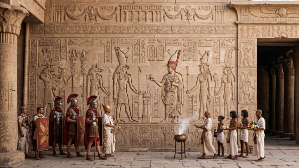 Um bloco de pedra de 2.000 anos descoberto no Egito revela um imperador romano retratado com vestes e rituais tradicionais dos faraós egípcios